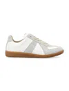 Maison Margiela Off White Leather And Grey Suede Replica Sneakers In Off White Honey Sole