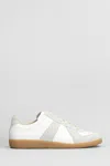 Maison Margiela Off White Leather And Grey Suede Replica Sneakers In White