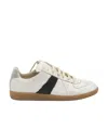 Maison Margiela Replica Leather And Suede-trimmed Twill Sneakers In White