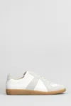 Maison Margiela Off White Leather And Grey Suede Replica Sneakers In White
