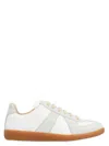 Maison Margiela Women Replica Low-top Leather Sneakers With Suede Inserts In White