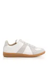 Maison Margiela Two-tone Leather And Suede Replica Sneakers In White