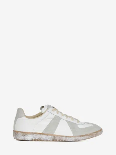 Maison Margiela Vintage Nappa And Suede Replica Sneakers In In White