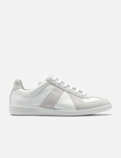 Maison Margiela Men's Replica Leather Sneakers In White