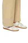 Maison Margiela Off White Leather And Grey Suede Replica Sneakers In White