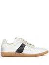 Maison Margiela Replica Leather And Suede-trimmed Twill Sneakers In White