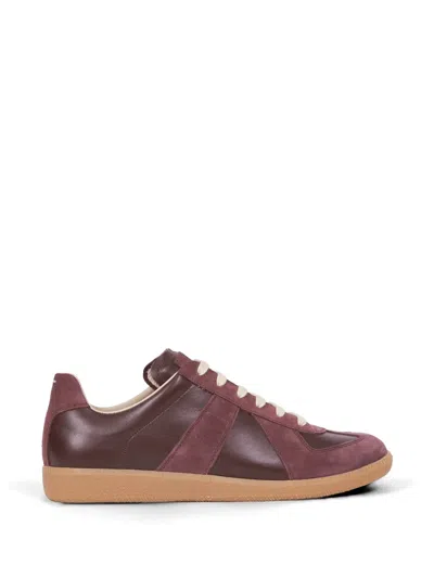 Maison Margiela Replica Soft Panelled Sneakers In Burgundy