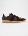 Maison Margiela Replica Suede & Leather Sneakers In Brown
