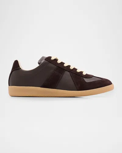 MAISON MARGIELA REPLICA SUEDE & LEATHER SNEAKERS