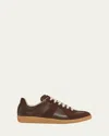 Maison Margiela Replica Suede & Leather Sneakers In Brown