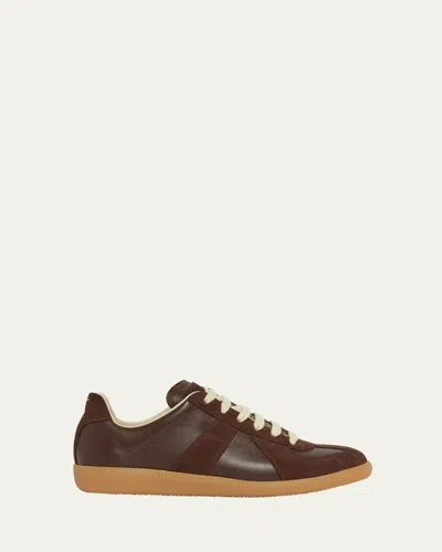 MAISON MARGIELA REPLICA SUEDE & LEATHER SNEAKERS