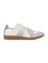 Maison Margiela Sneakers In Beige With Front Lace-up Fastening In White