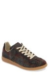 Maison Margiela Men Black Leather And Suede Replica Sneakers In Grey Combo