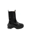 Maison Margiela Retro Fit Combat Boots In Black Leather In Black