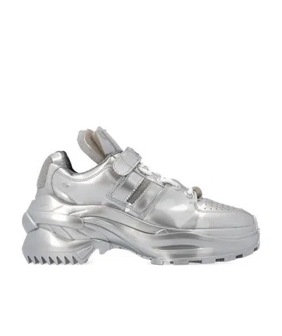 Maison Margiela Retro Fit Low-cut Sneakers In Gray