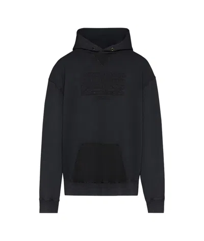 Maison Margiela Reverse Cotton Hoodie In Black