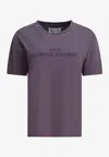 Maison Margiela Reverse Logo Print T-shirt In Purple