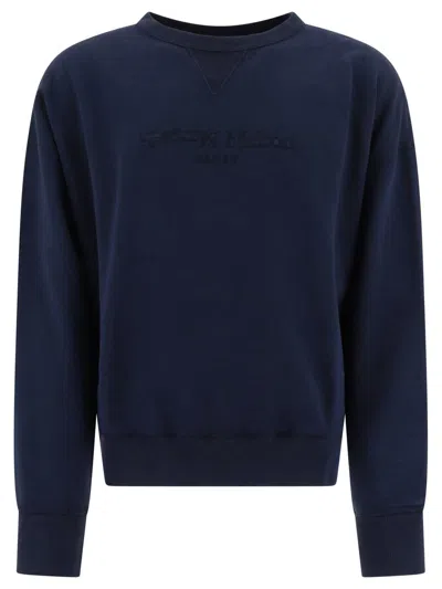 Maison Margiela Reverse Logo Sweatshirt In Blue