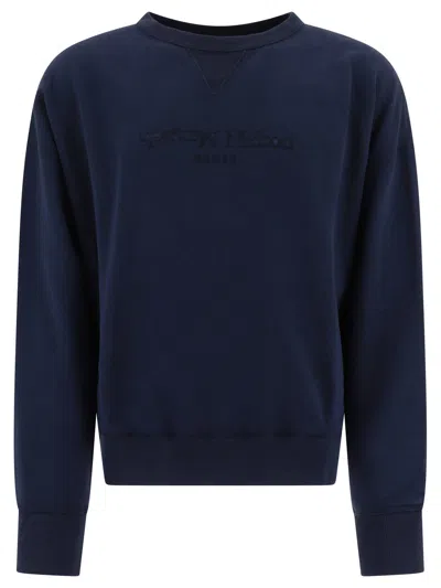 Maison Margiela Reverse Logo Sweatshirt In Navy