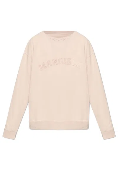 Maison Margiela Logo-embroidered Sweatshirt In Pink