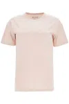 Maison Margiela T-shirt With Embroidered Logo In Pink