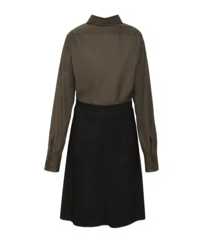 Maison Margiela Reversed Shirtdress In Brown/black