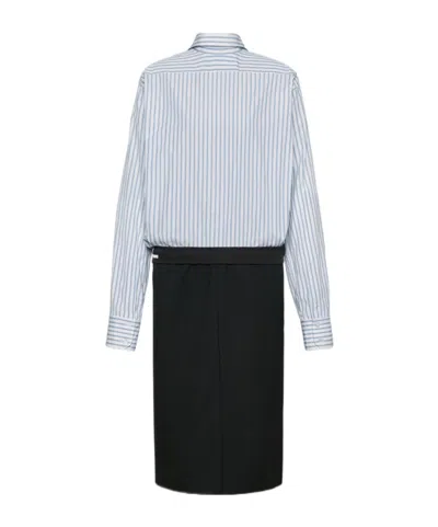 Maison Margiela Reversed Stripe Shirtdress In Multi