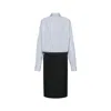 Maison Margiela Reversed Stripe Shirtdress Woman White Blue And Black