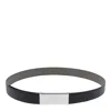 Maison Margiela Adjustable Reversible Textured Leather Belts In Black