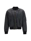 Maison Margiela Nylon Blend Bomber Jacket With Polyester Lining In Blue