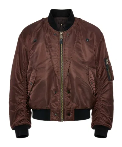 Maison Margiela Reversible Four-stitches Bomber Jacket In Brown