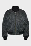 Maison Margiela Nylon Blend Bomber Jacket With Polyester Lining In Dark Grey