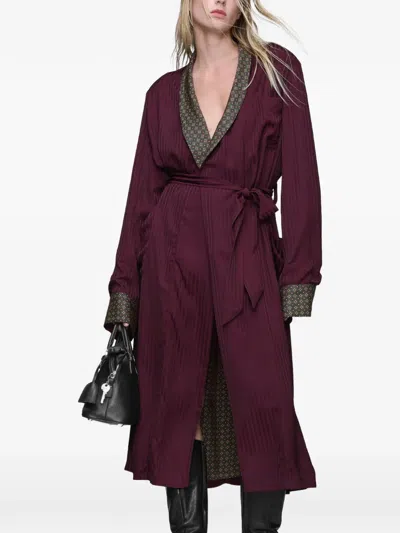Maison Margiela Reversible Coat In Burgundy