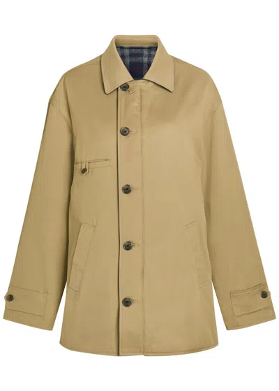 Maison Margiela Reversible Cotton Jacket In Brown