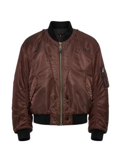 Maison Margiela Reversible Four-stitches Bomber Jacket In Brown