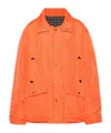 Maison Margiela Womens Orange Fluo Black Check Relaxed-fit Buttoned-collar Woven Jacket In Orange