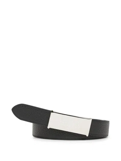 Maison Margiela Reversible Leather Belt In Black
