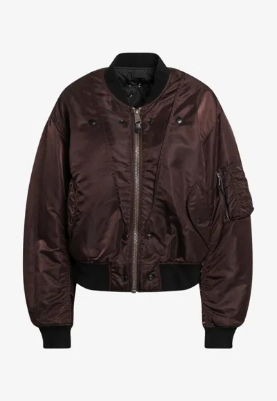 Maison Margiela Reversible Ma-1 Bomber Jacket In Brown