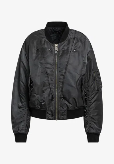 Maison Margiela Reversible Dark Grey Ma-1 Jacket In Animal Print