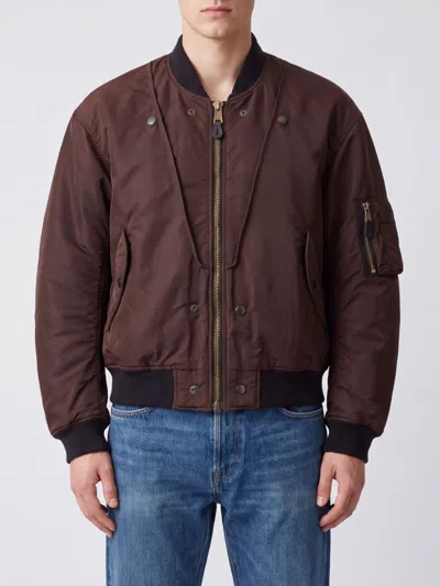 Maison Margiela Reversible Nylon Bomber Jacket With A Windproof Finish In Burgundy