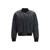 Maison Margiela Nylon Blend Bomber Jacket With Polyester Lining In Blue