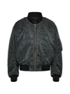 Maison Margiela Nylon Blend Bomber Jacket With Polyester Lining In Gray