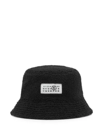 Maison Margiela Reversible Teddy Nylon Bucket Hat In Black