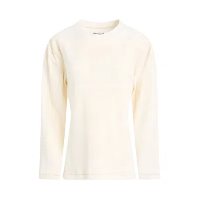 Maison Margiela Rib Cotton Logo Sweatshirt In Neutral