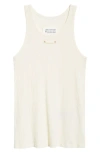 Maison Margiela Women White Cotton Blend Tank Top In Beige