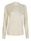 Maison Margiela Rib Trim Plain Long-sleeved Sweater In 102