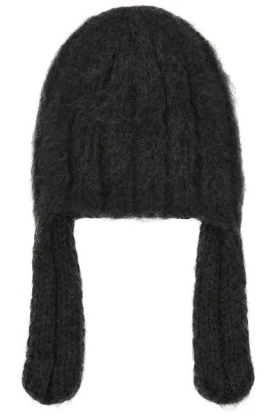 Maison Margiela Ribbed Beanie In Charcoal