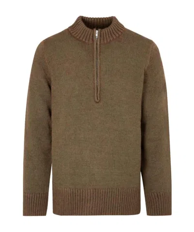Maison Margiela Ribbed Detail Jumper In Green