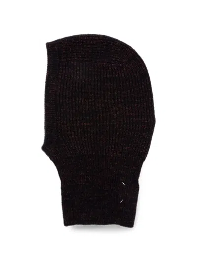 Maison Margiela Ribbed Four Stitches Balaclava In Black