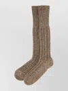 Maison Margiela Ribbed Knee-high Socks For Women In Multi